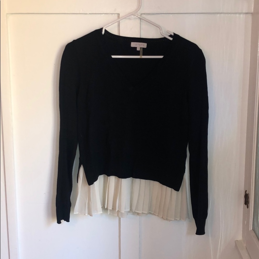 1. State Layered-look V neck Sweater